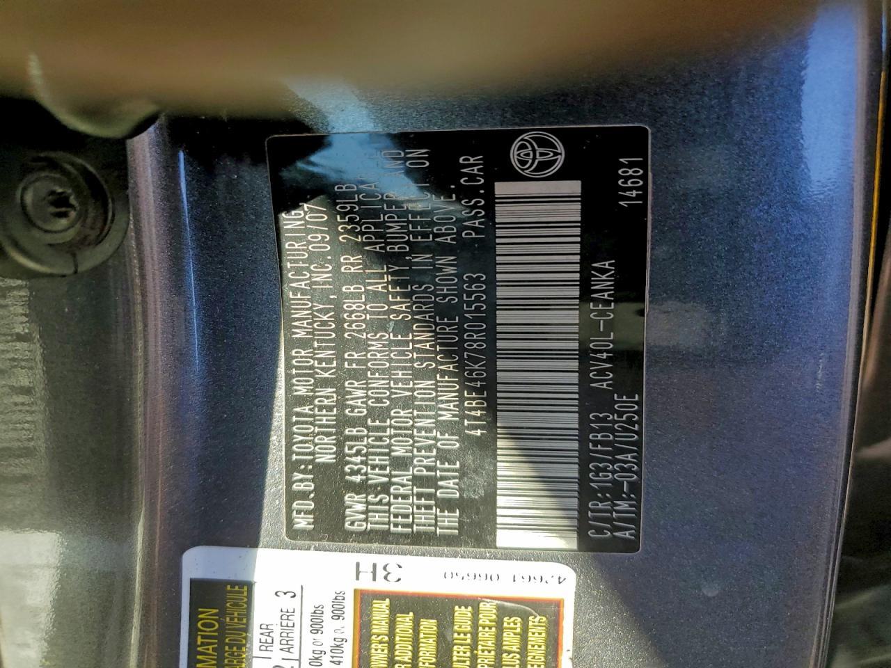 2008 TOYOTA CAMRY