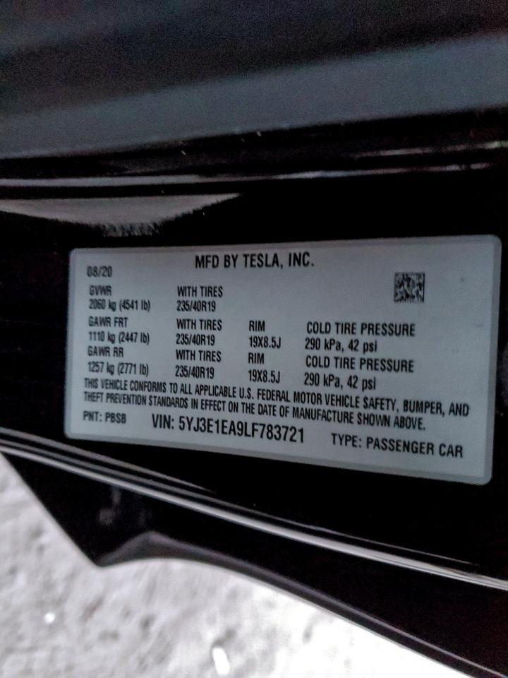 2020 TESLA MODEL 3