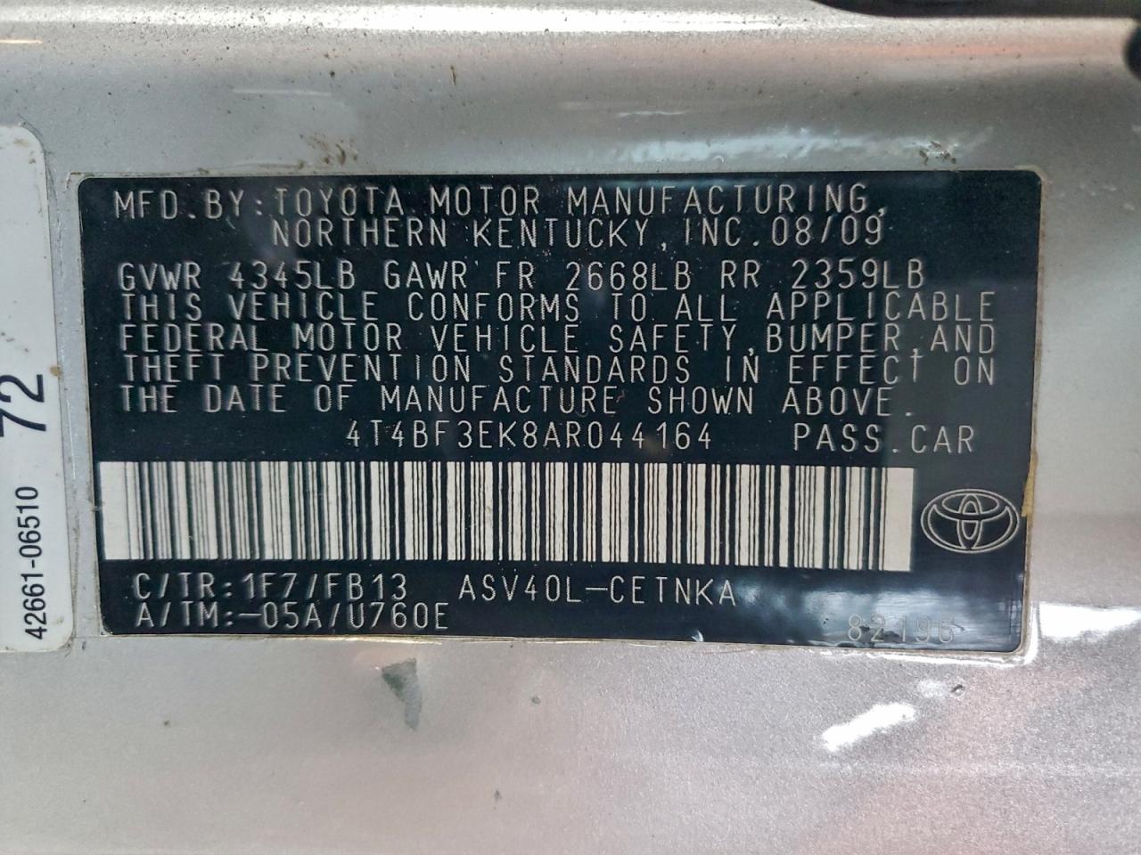 2010 TOYOTA CAMRY