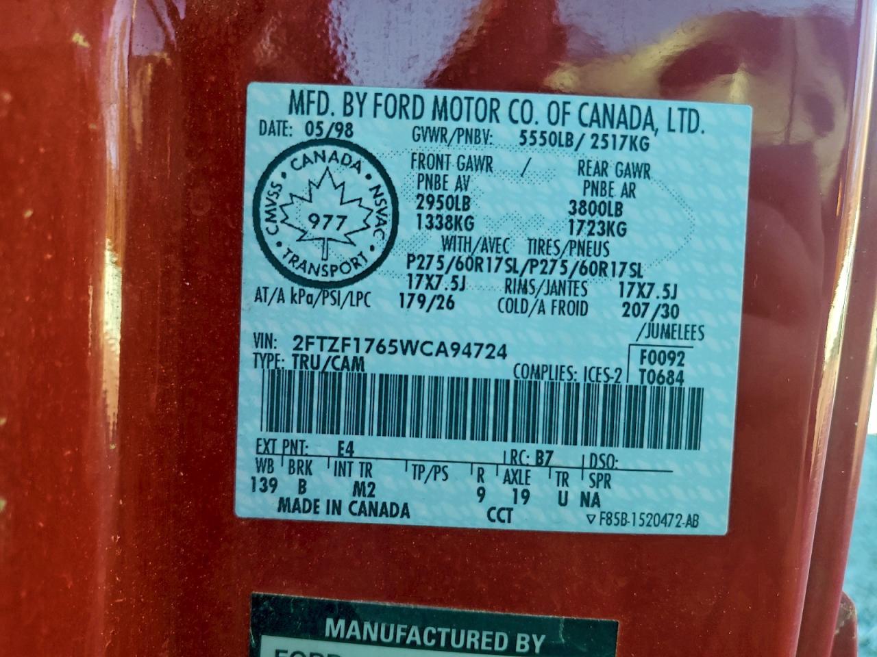 1998 FORD F-150