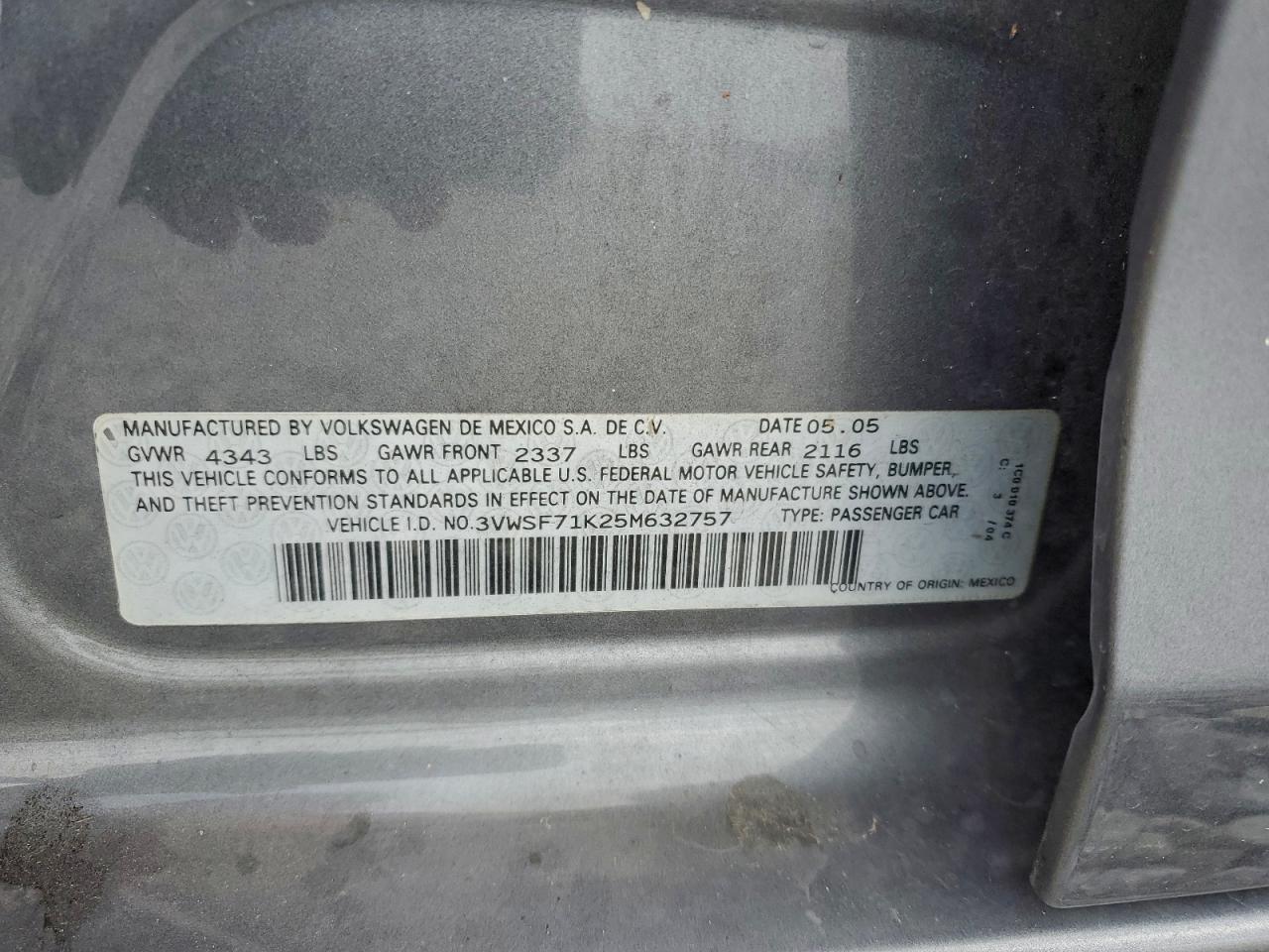 2005 VOLKSWAGEN JETTA
