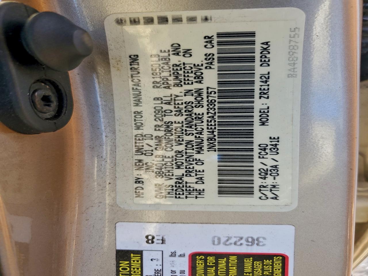 2010 TOYOTA COROLLA