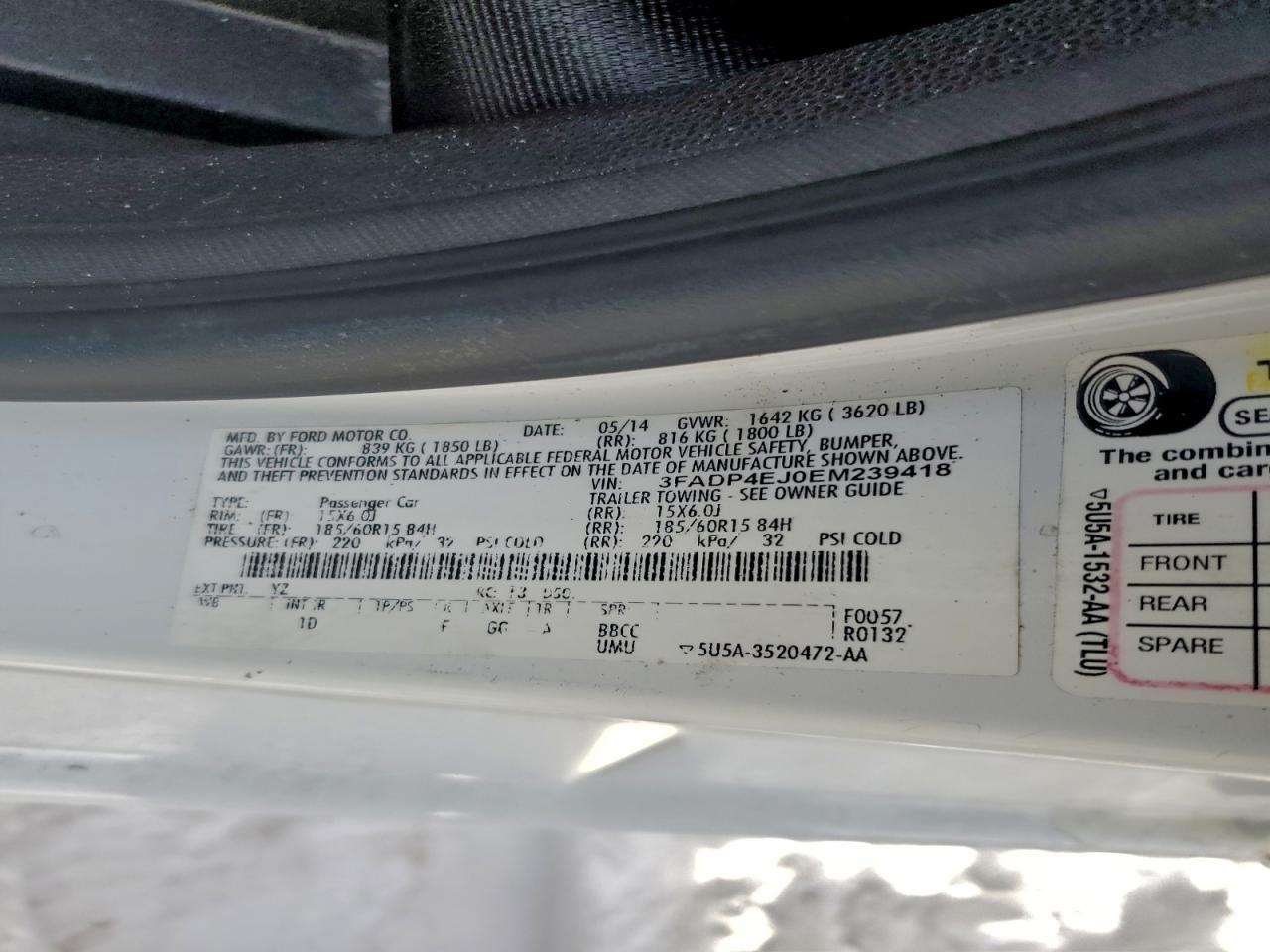 2014 FORD Fiesta
