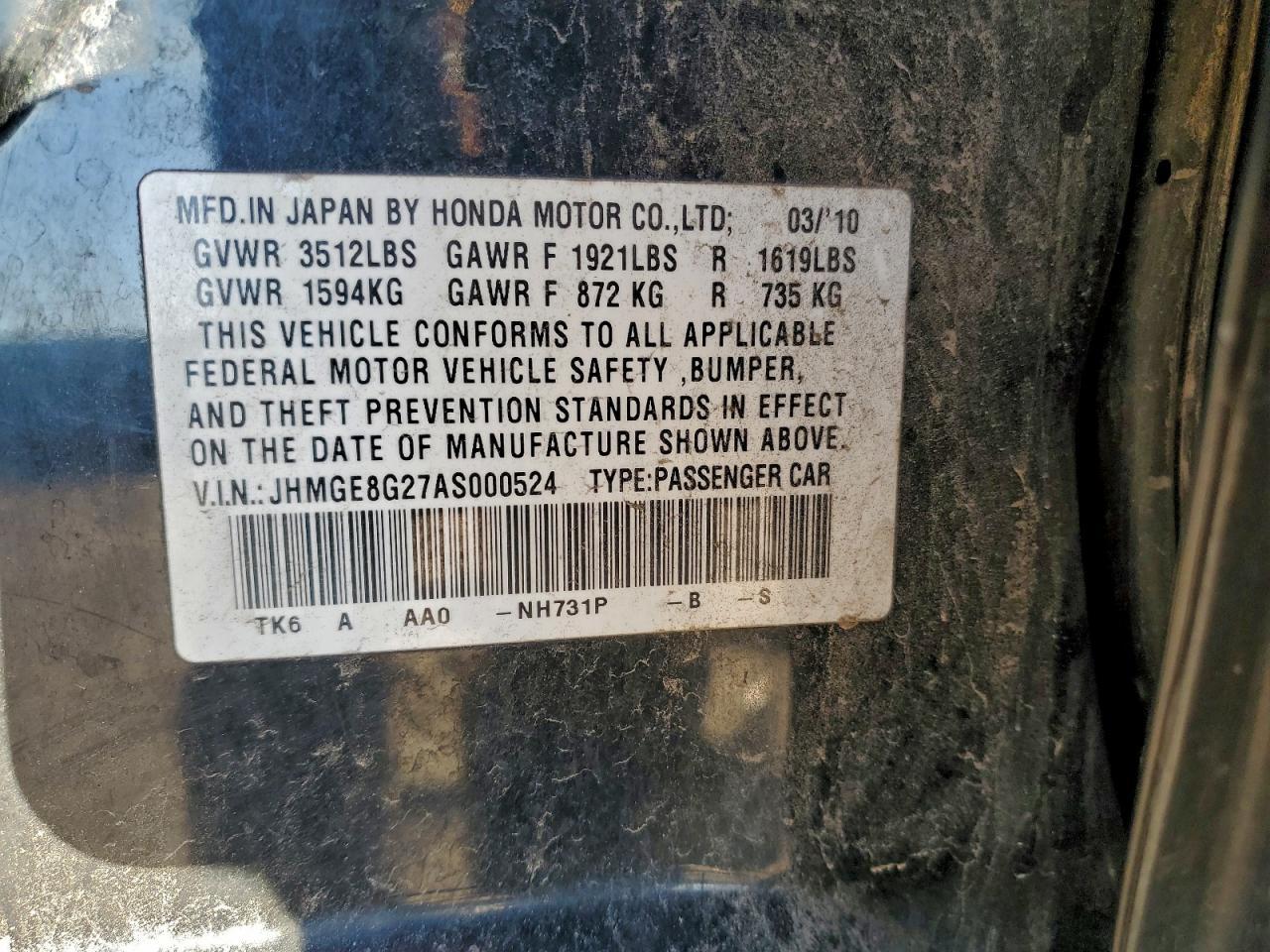 2010 HONDA FIT