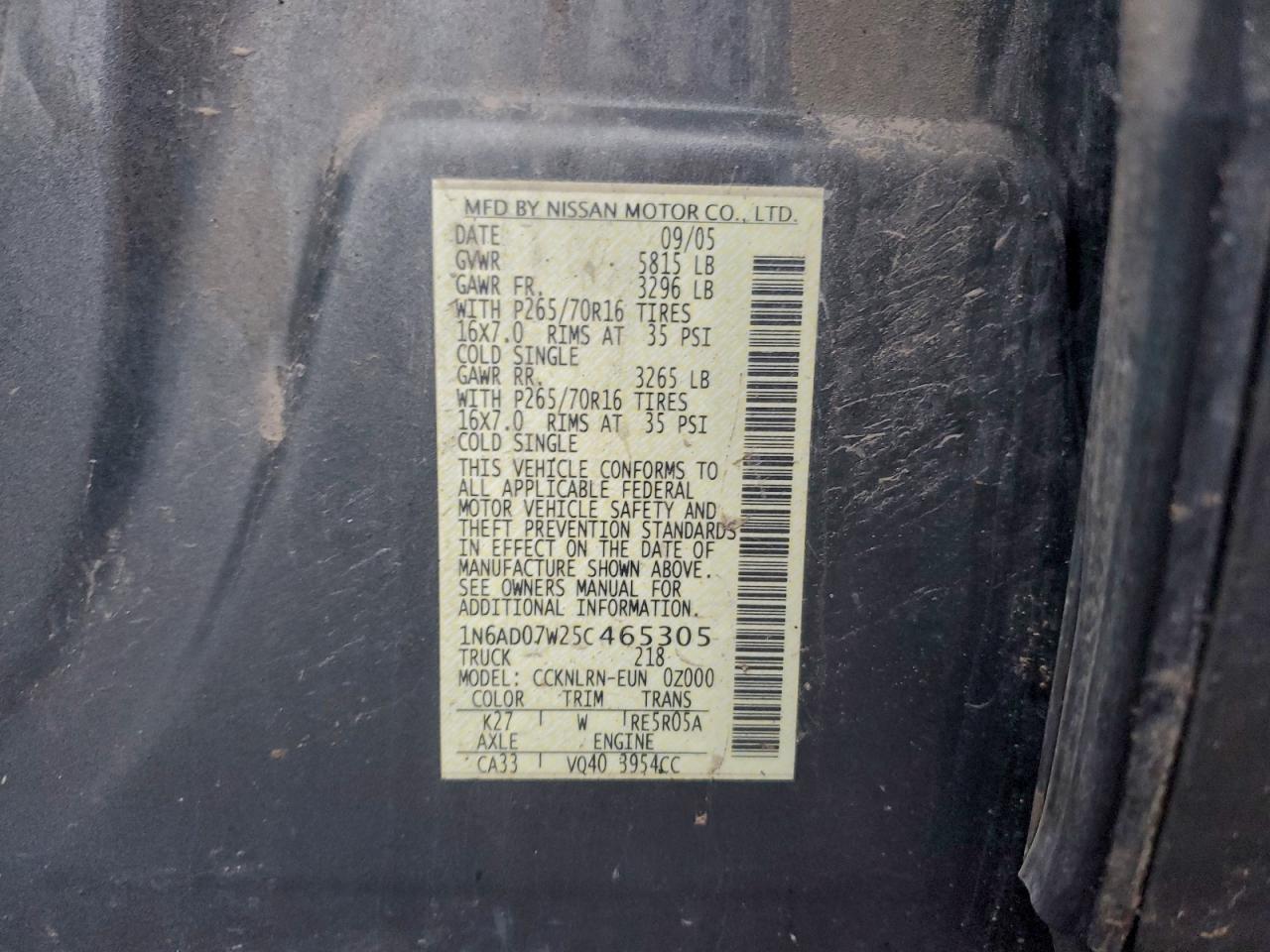 2005 NISSAN Frontier