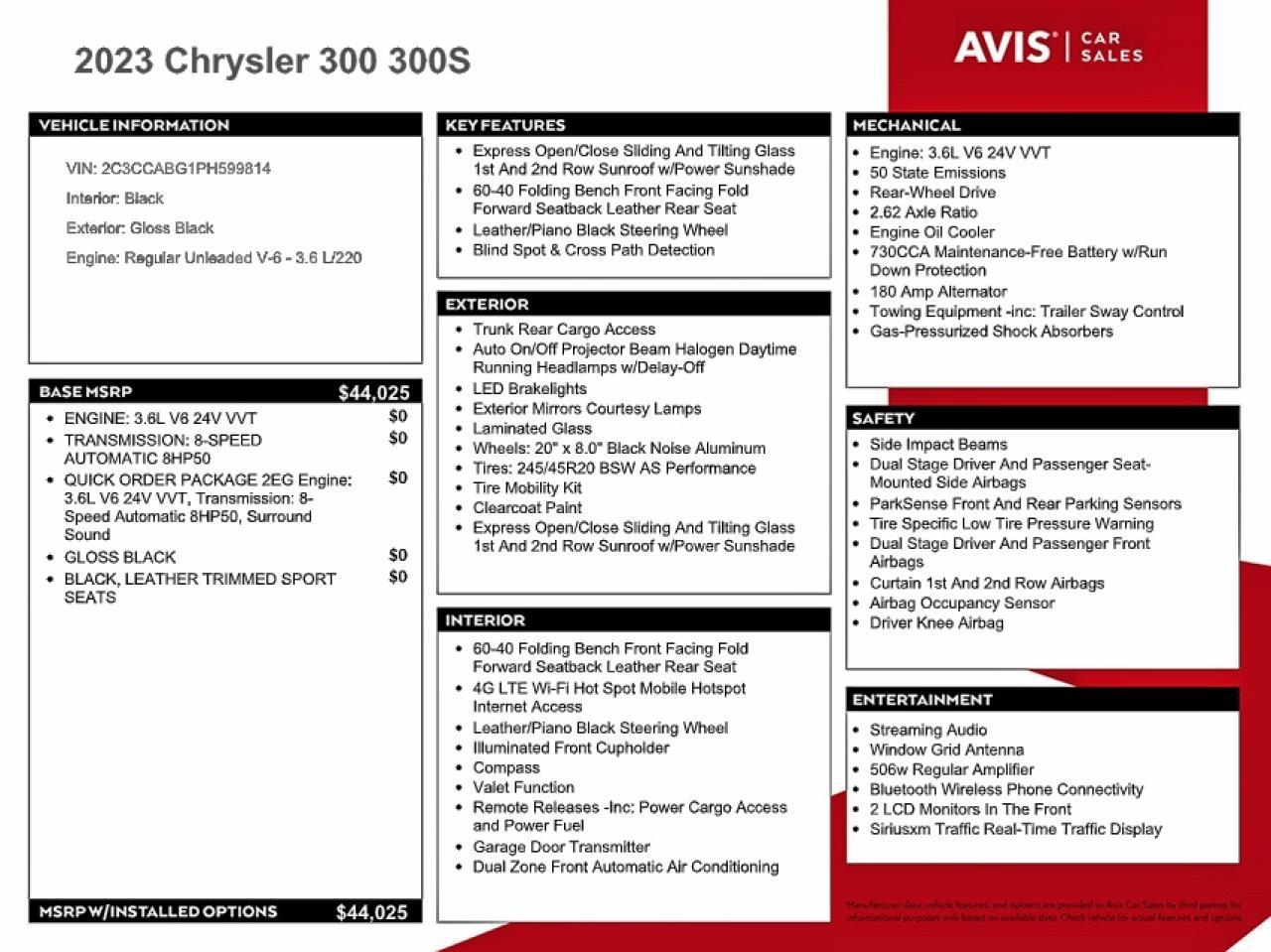 2023 CHRYSLER 300
