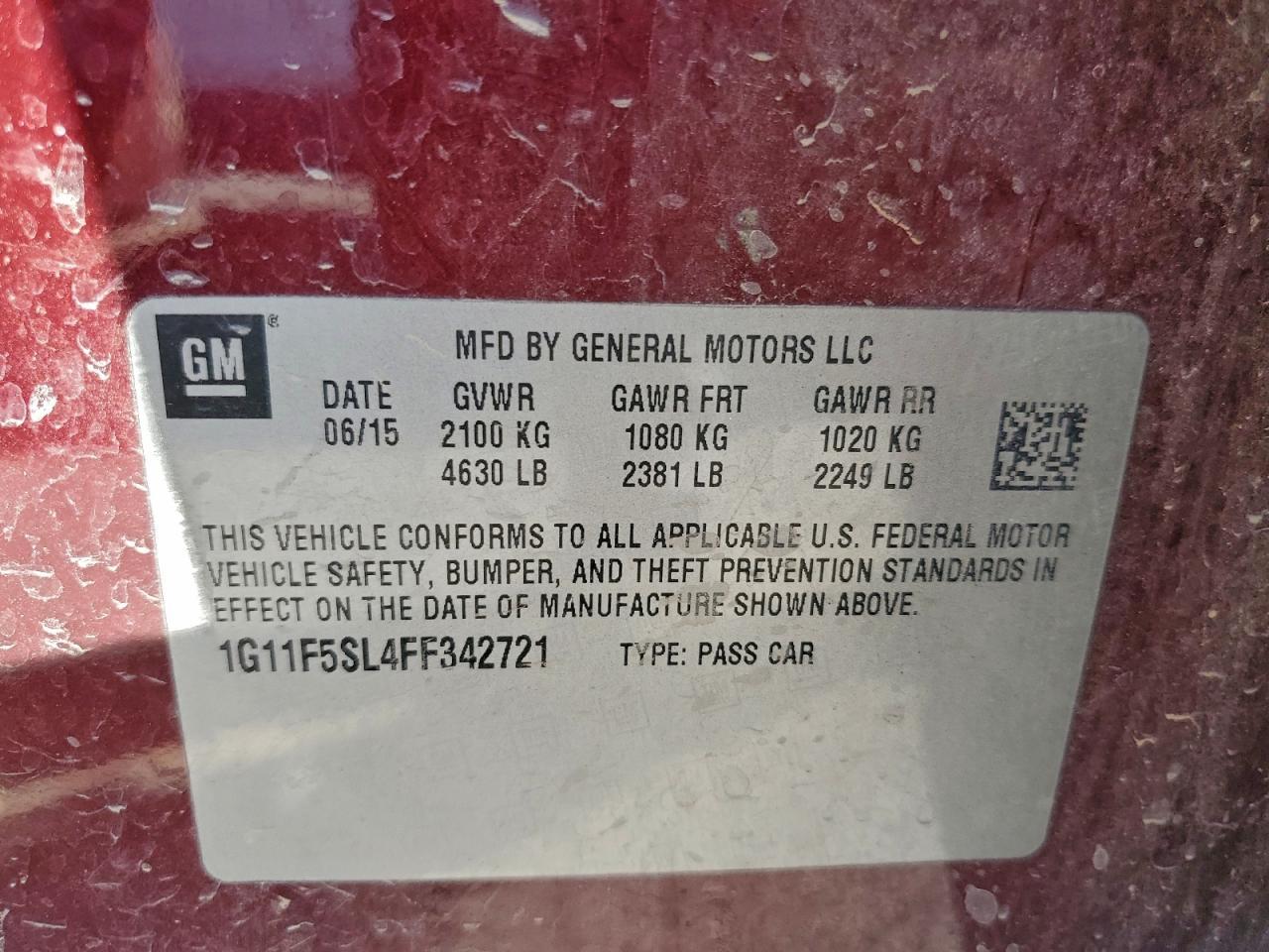 2015 CHEVROLET MALIBU