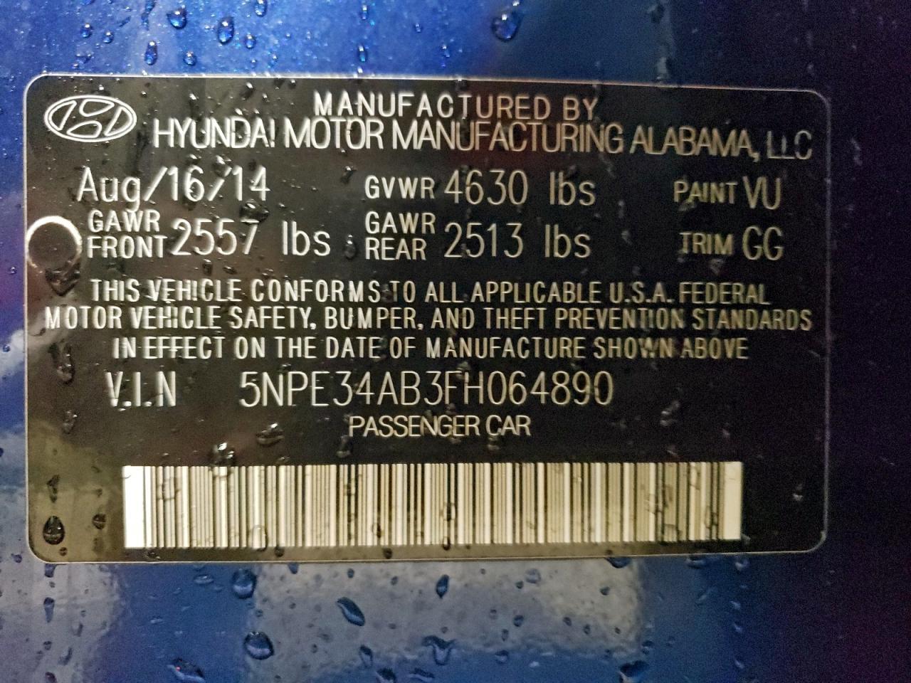 2015 HYUNDAI SONATA