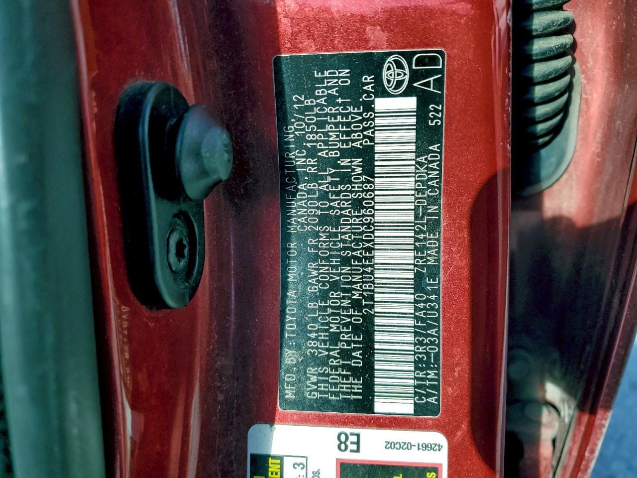 2013 TOYOTA COROLLA