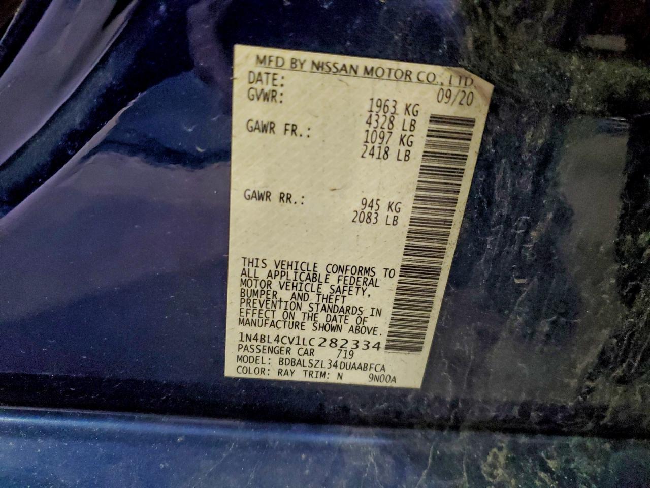 2020 NISSAN ALTIMA