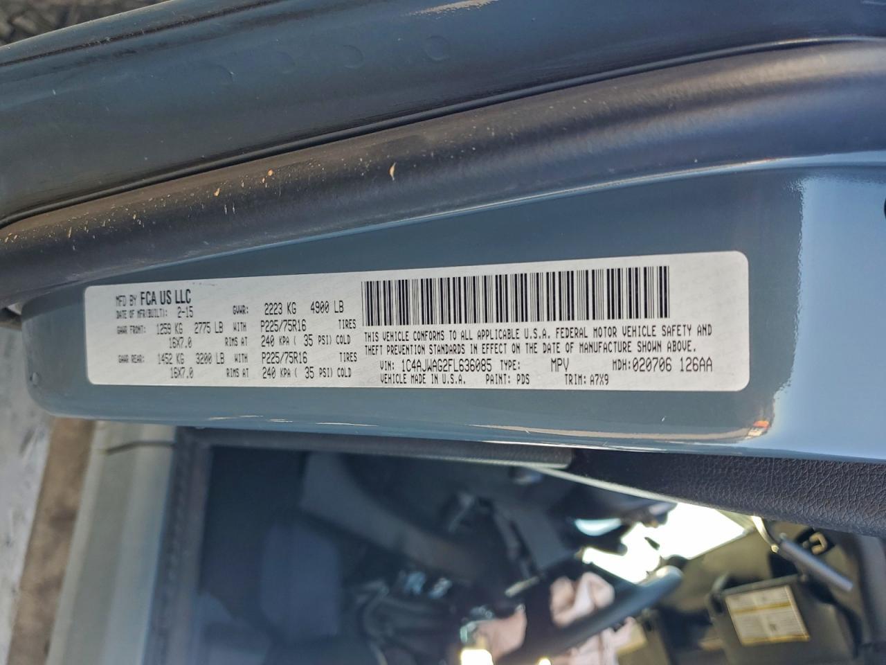 2015 JEEP WRANGLER