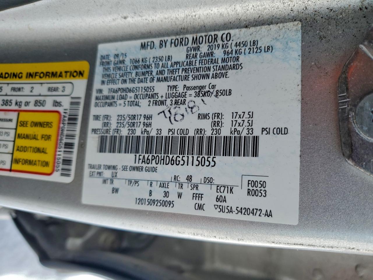 2016 FORD FUSION
