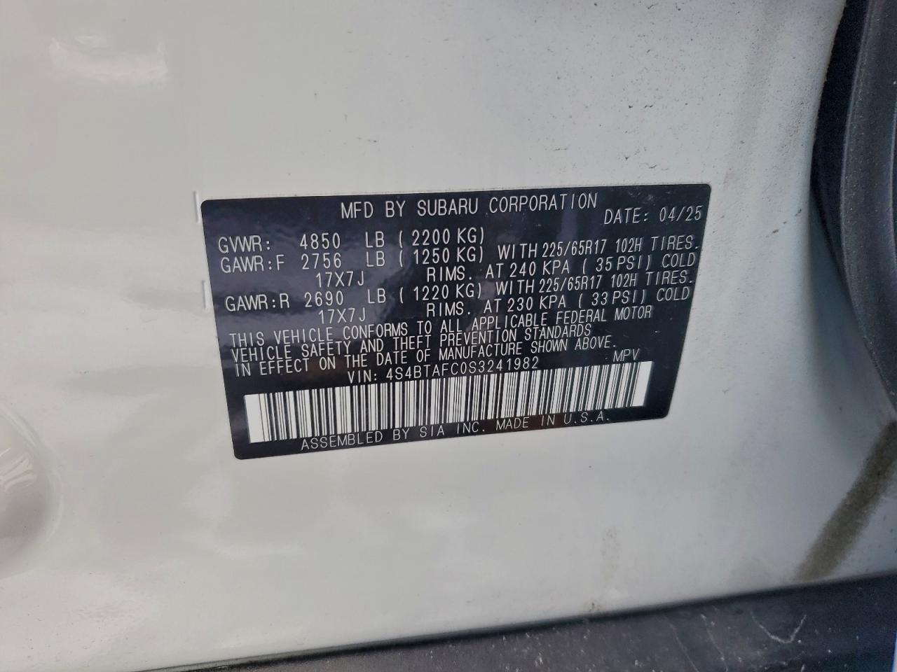 2025 SUBARU Outback