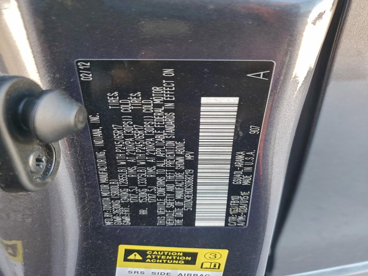 2012 TOYOTA HIGHLANDER