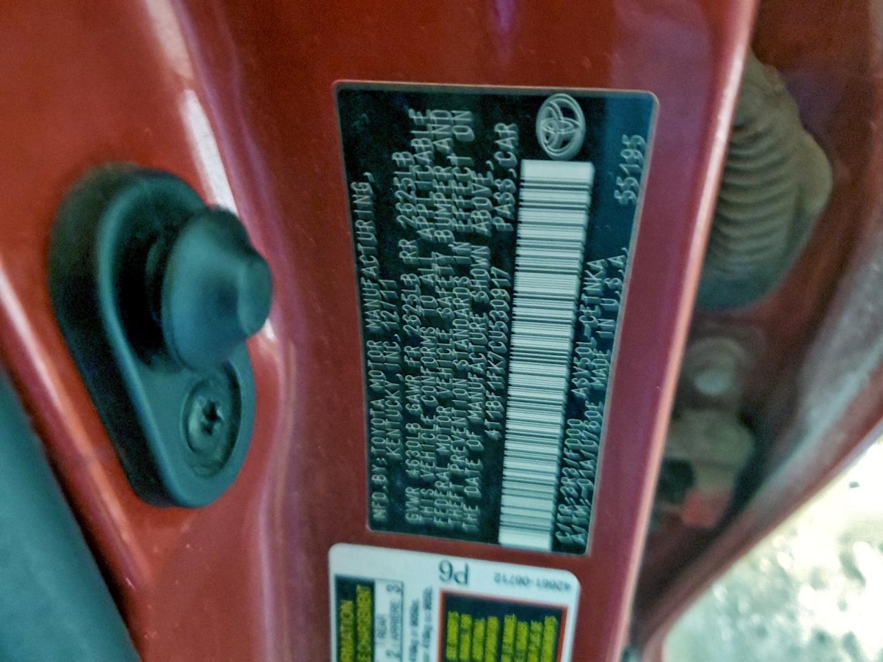2012 TOYOTA CAMRY