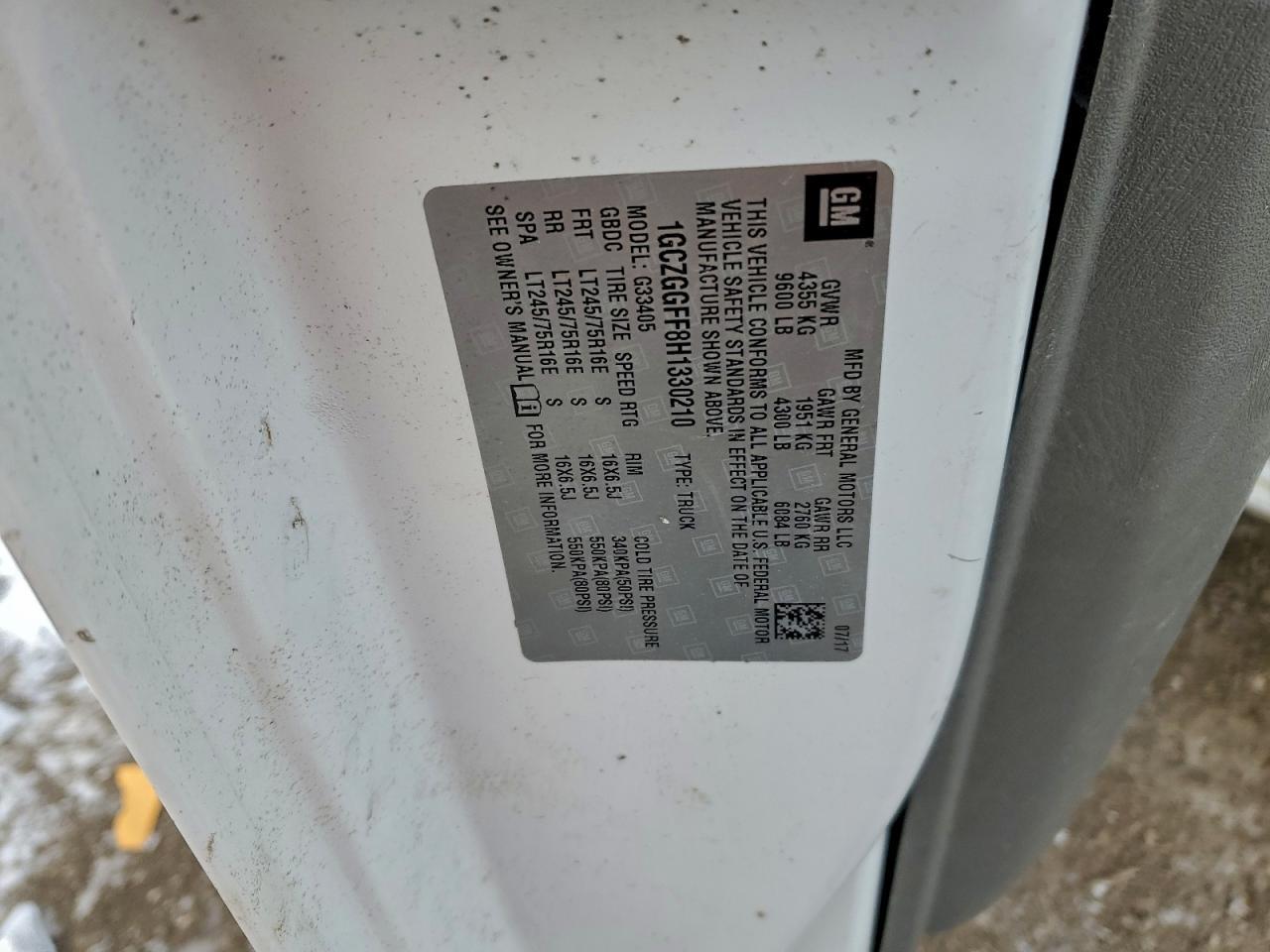 2017 CHEVROLET Express 3500
