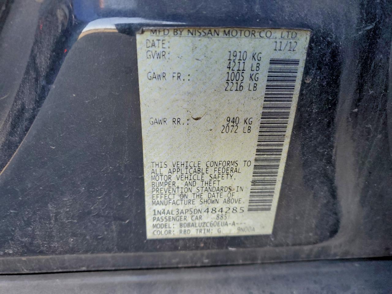 2013 NISSAN ALTIMA