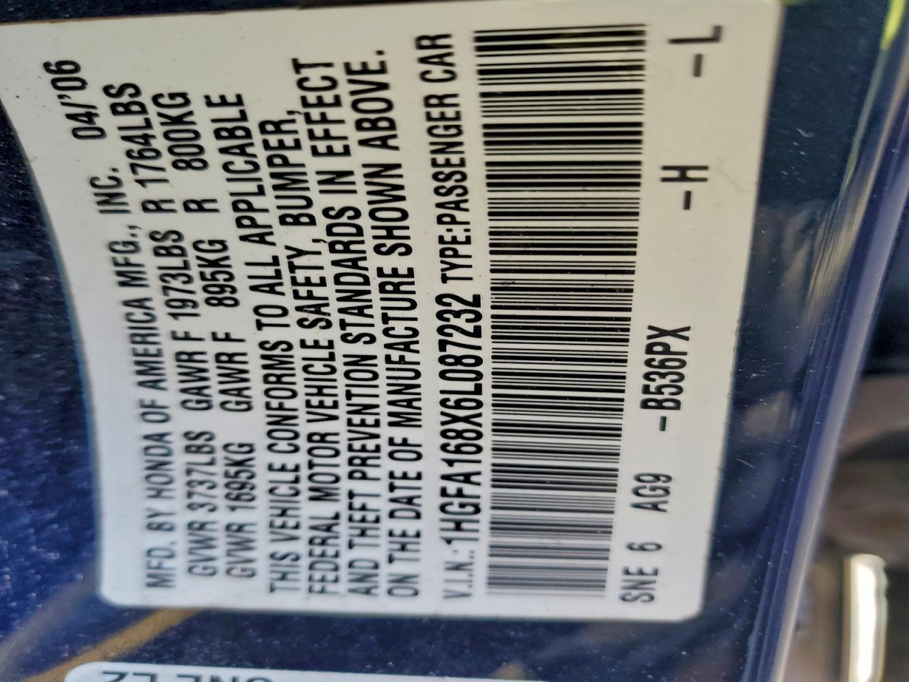 2006 HONDA CIVIC