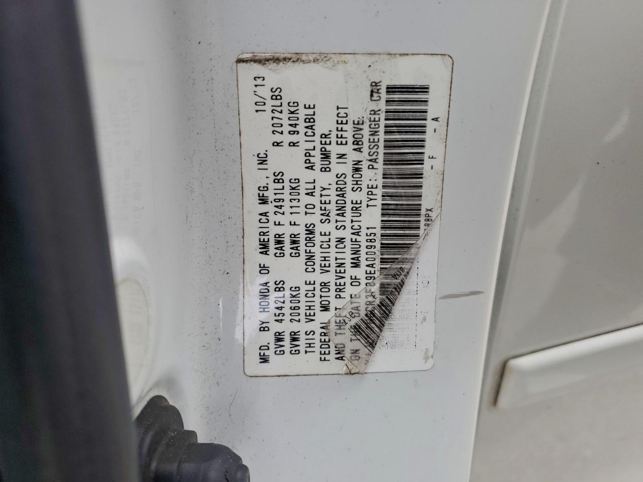 2014 HONDA ACCORD