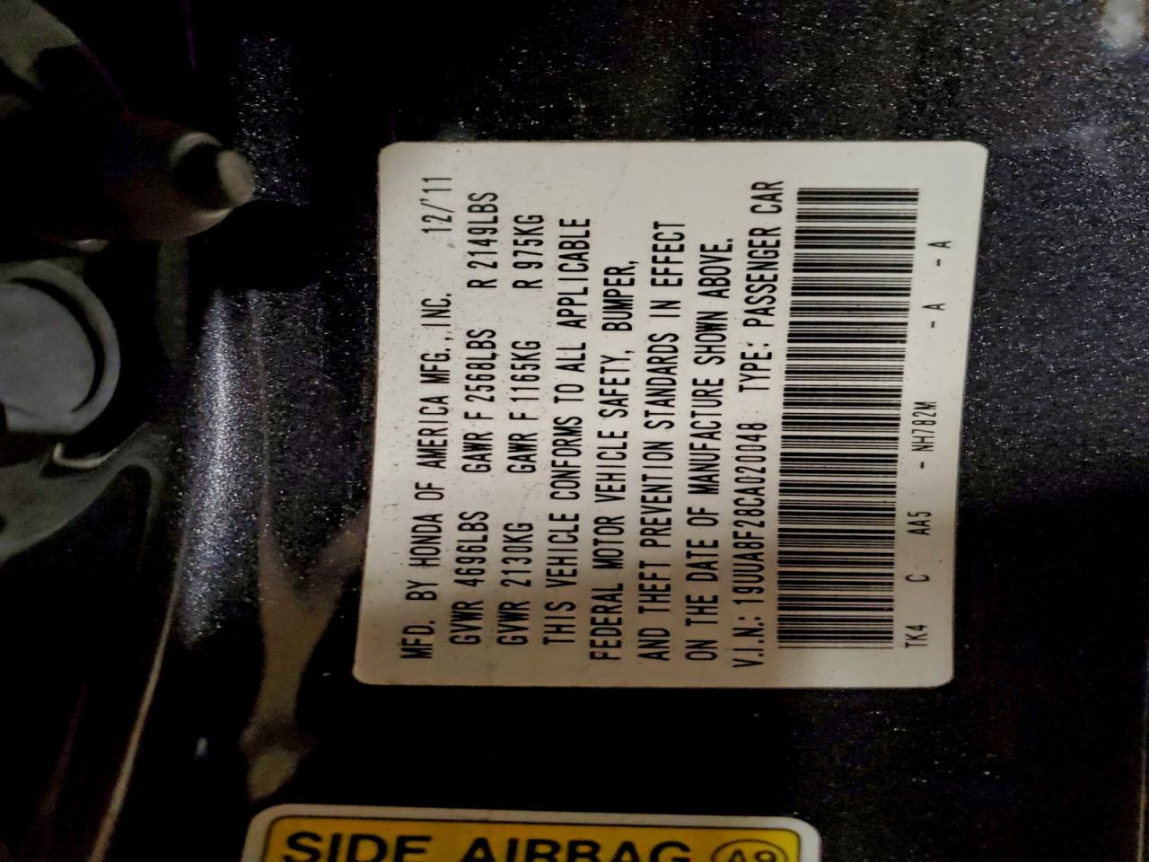 2012 ACURA TL