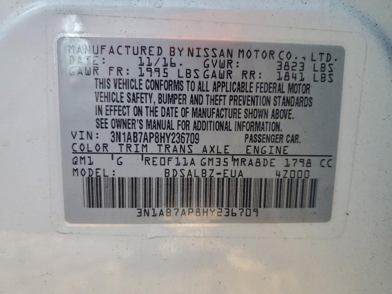 2017 NISSAN SENTRA