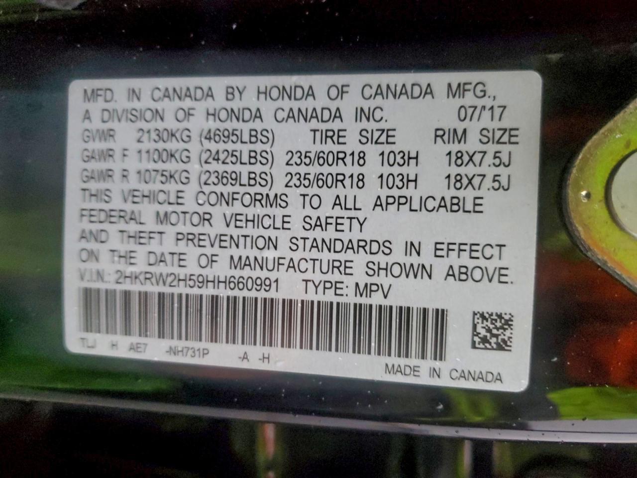 2017 HONDA CR-V