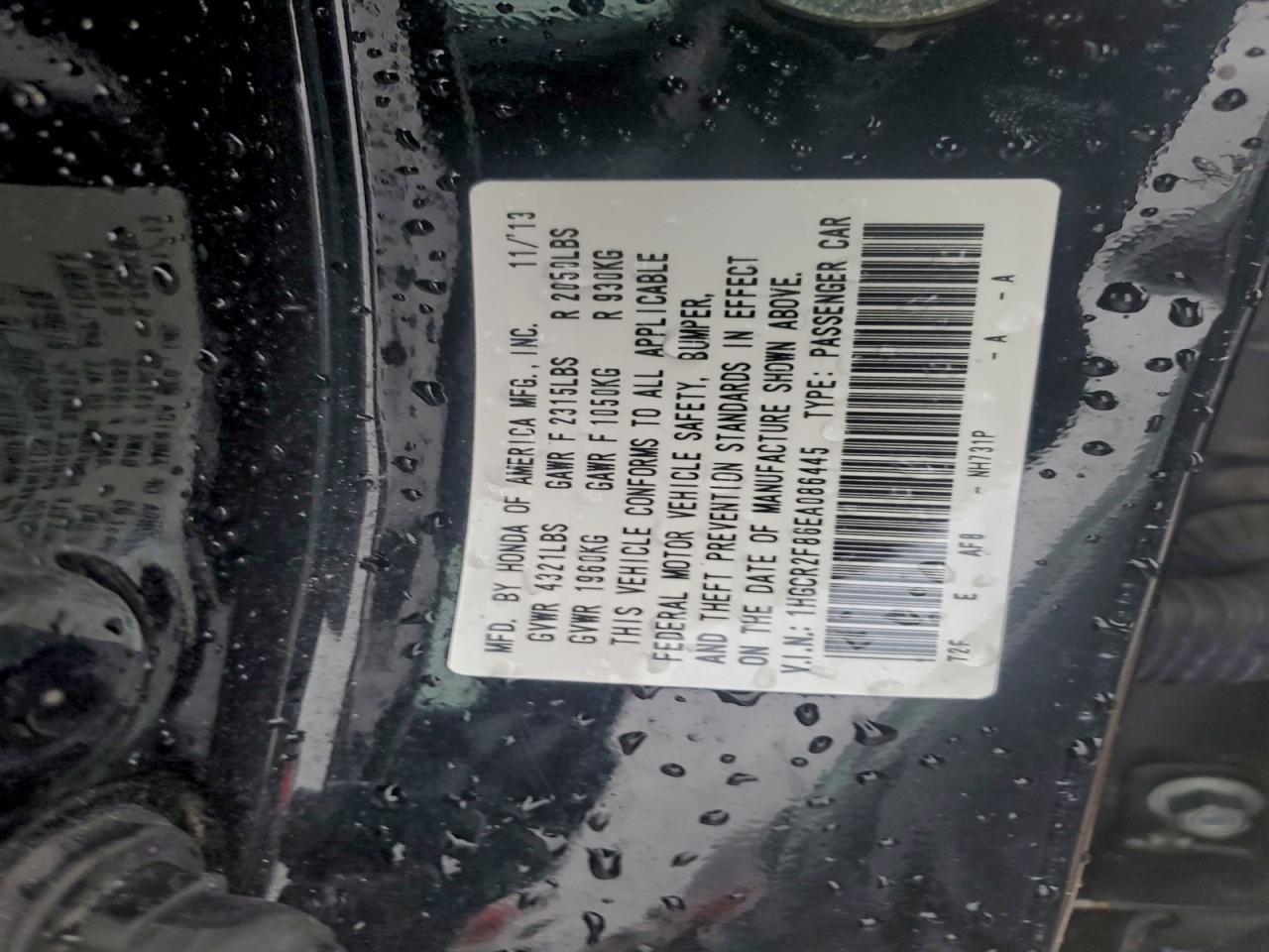 2014 HONDA ACCORD