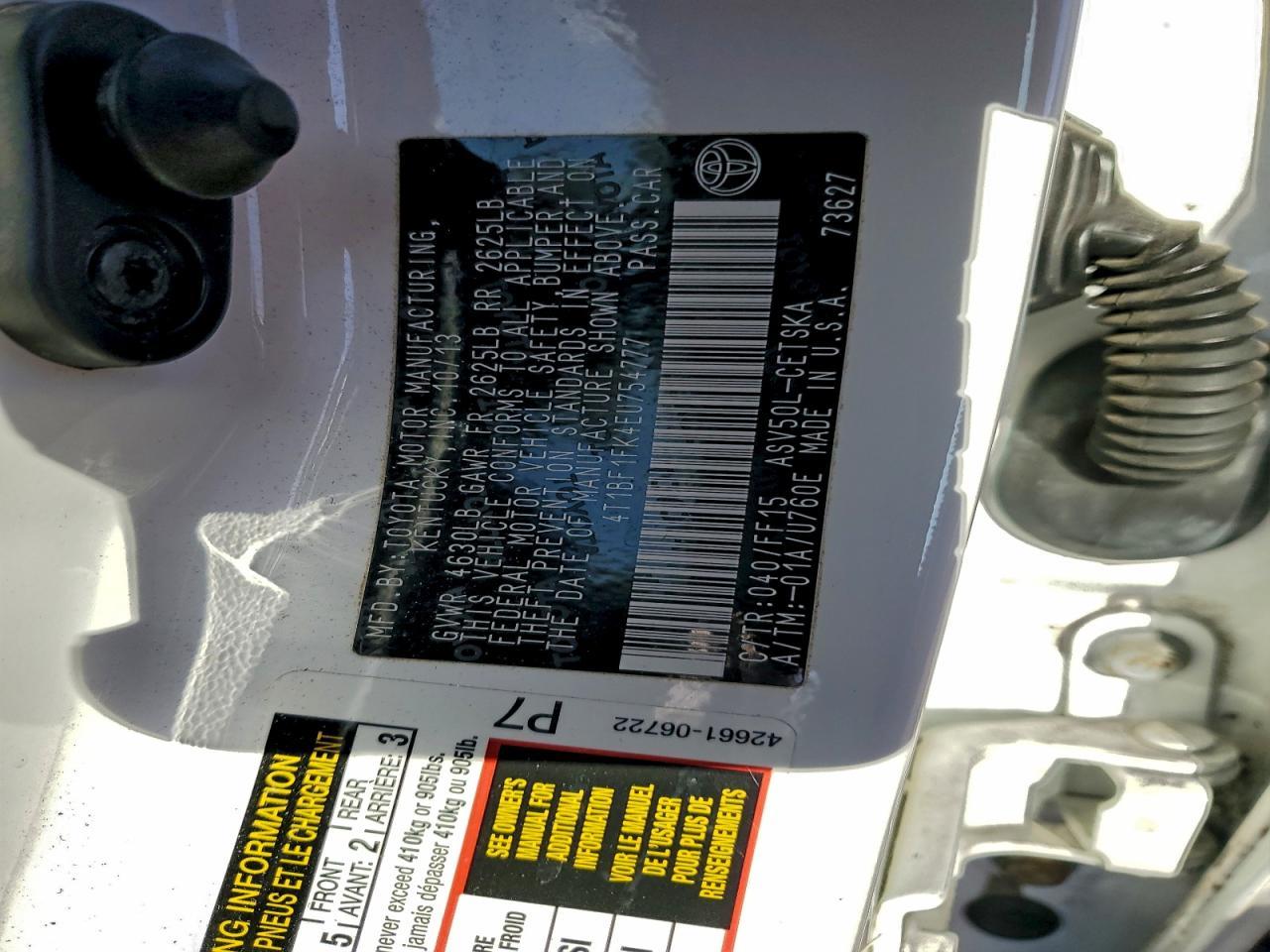 2014 TOYOTA CAMRY