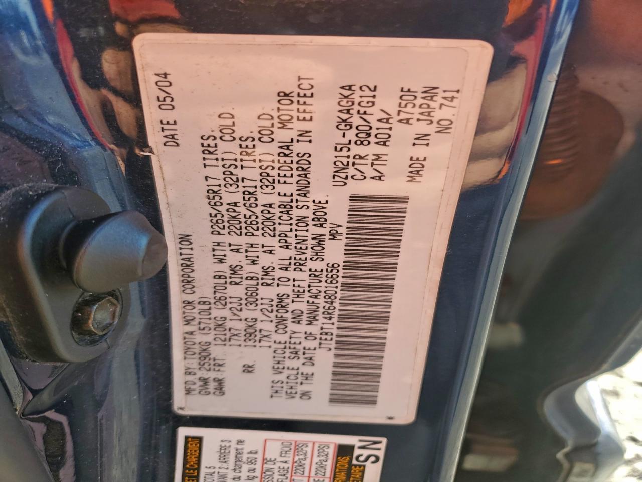 2004 TOYOTA 4Runner