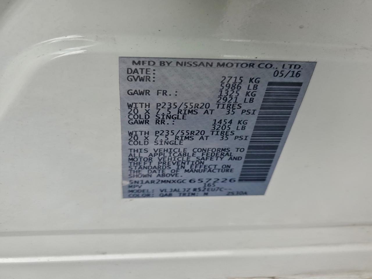 2016 NISSAN PATHFINDER