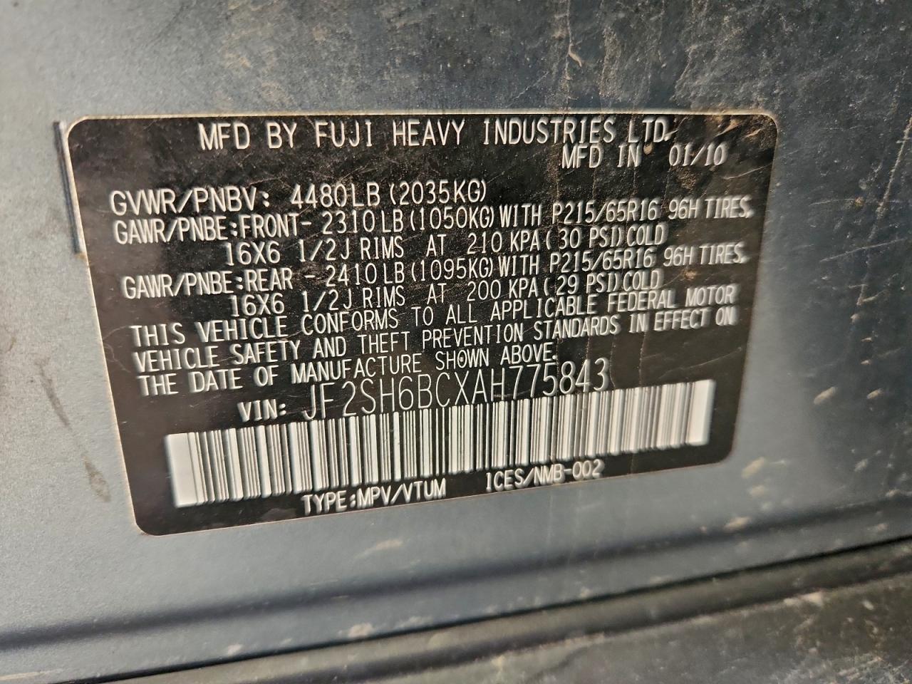 2010 SUBARU FORESTER