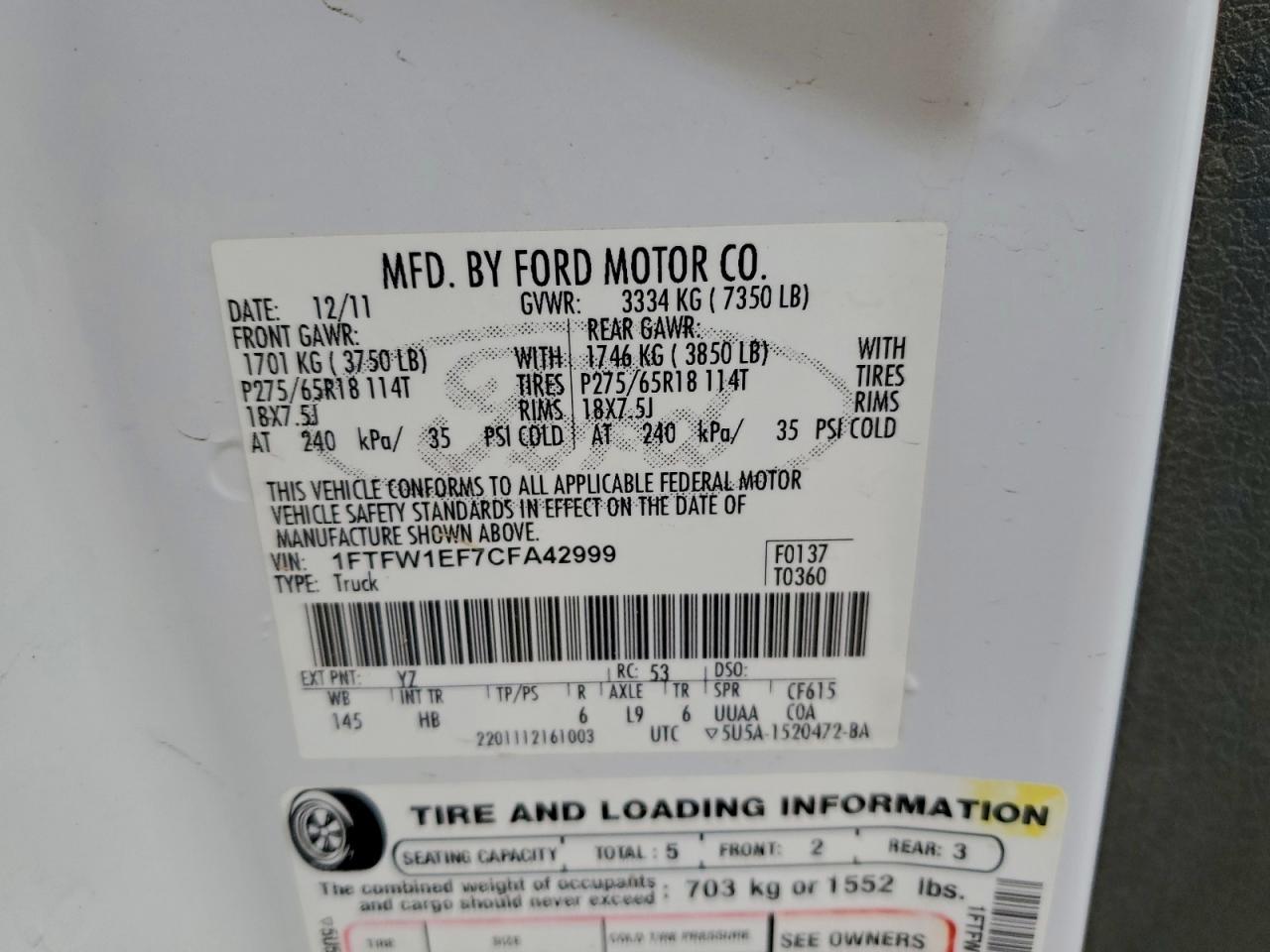 2012 FORD F-150