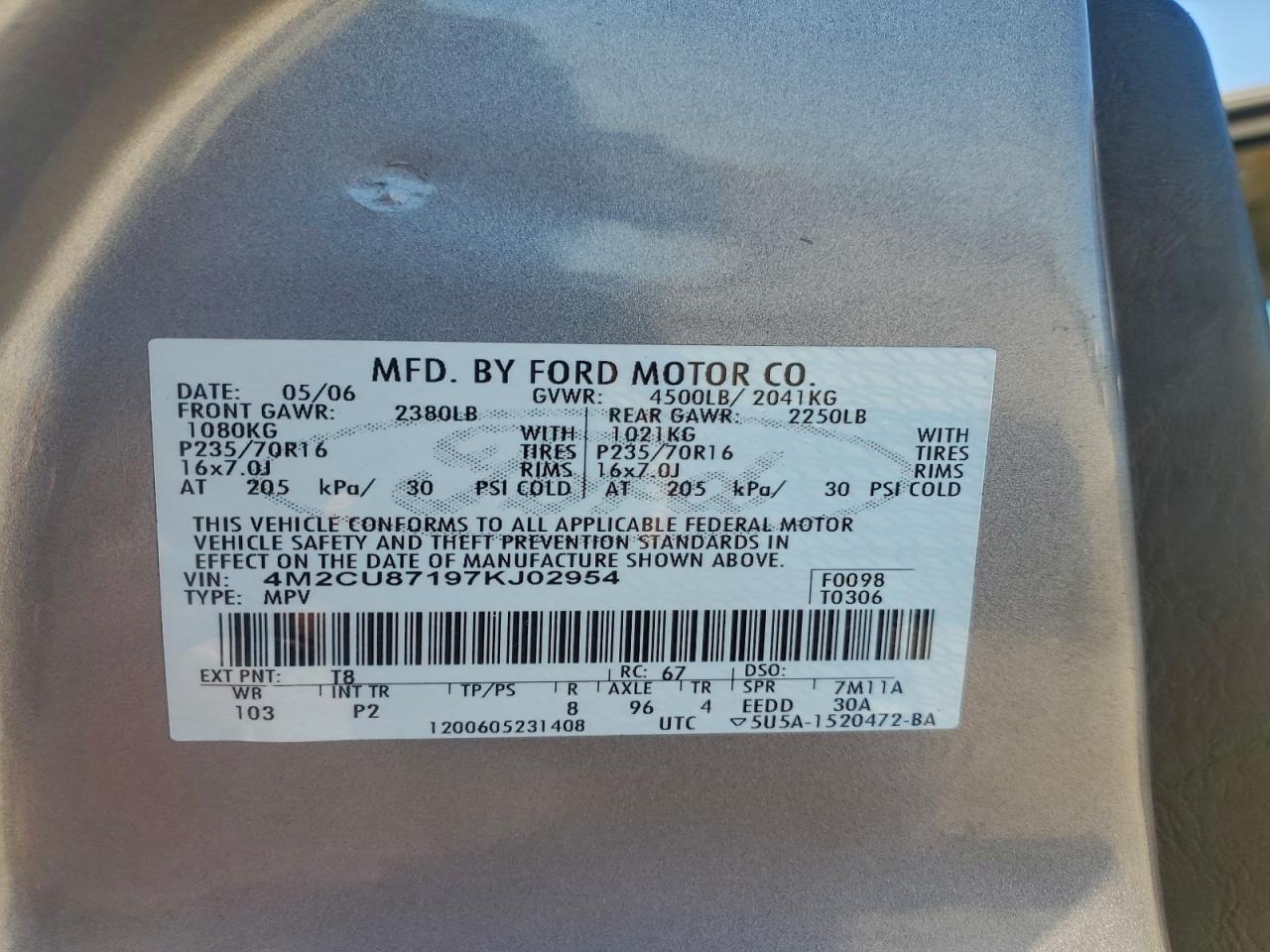 2007 MERCURY Mariner