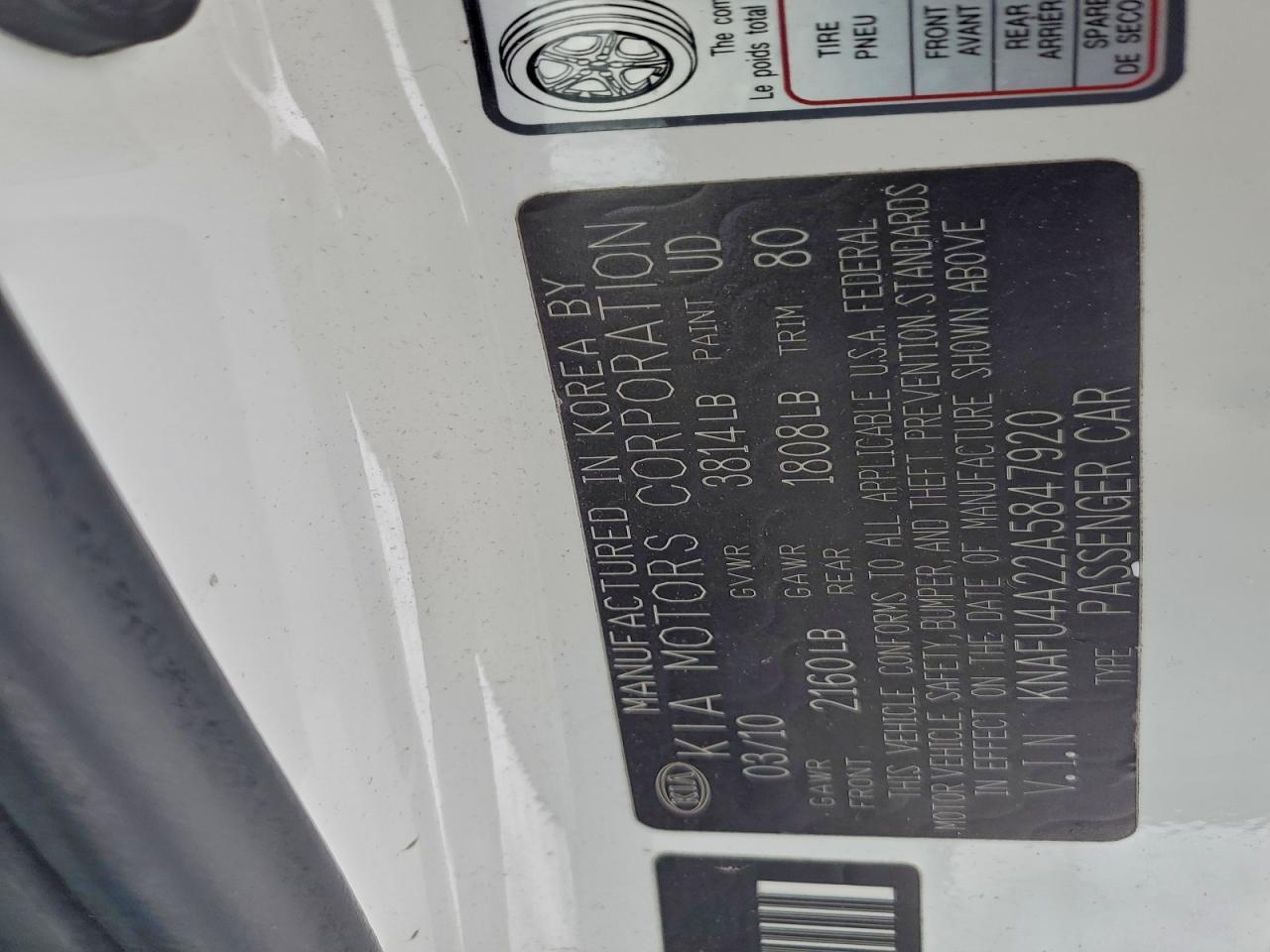 2010 KIA FORTE