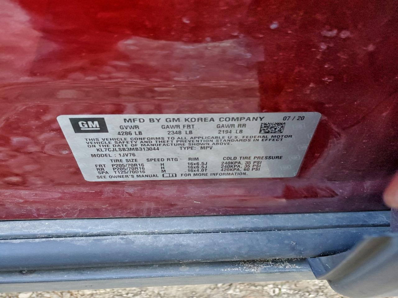 2021 CHEVROLET TRAX