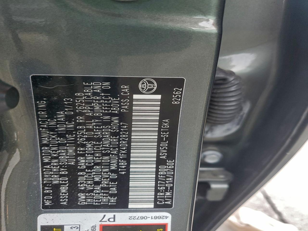 2013 TOYOTA CAMRY