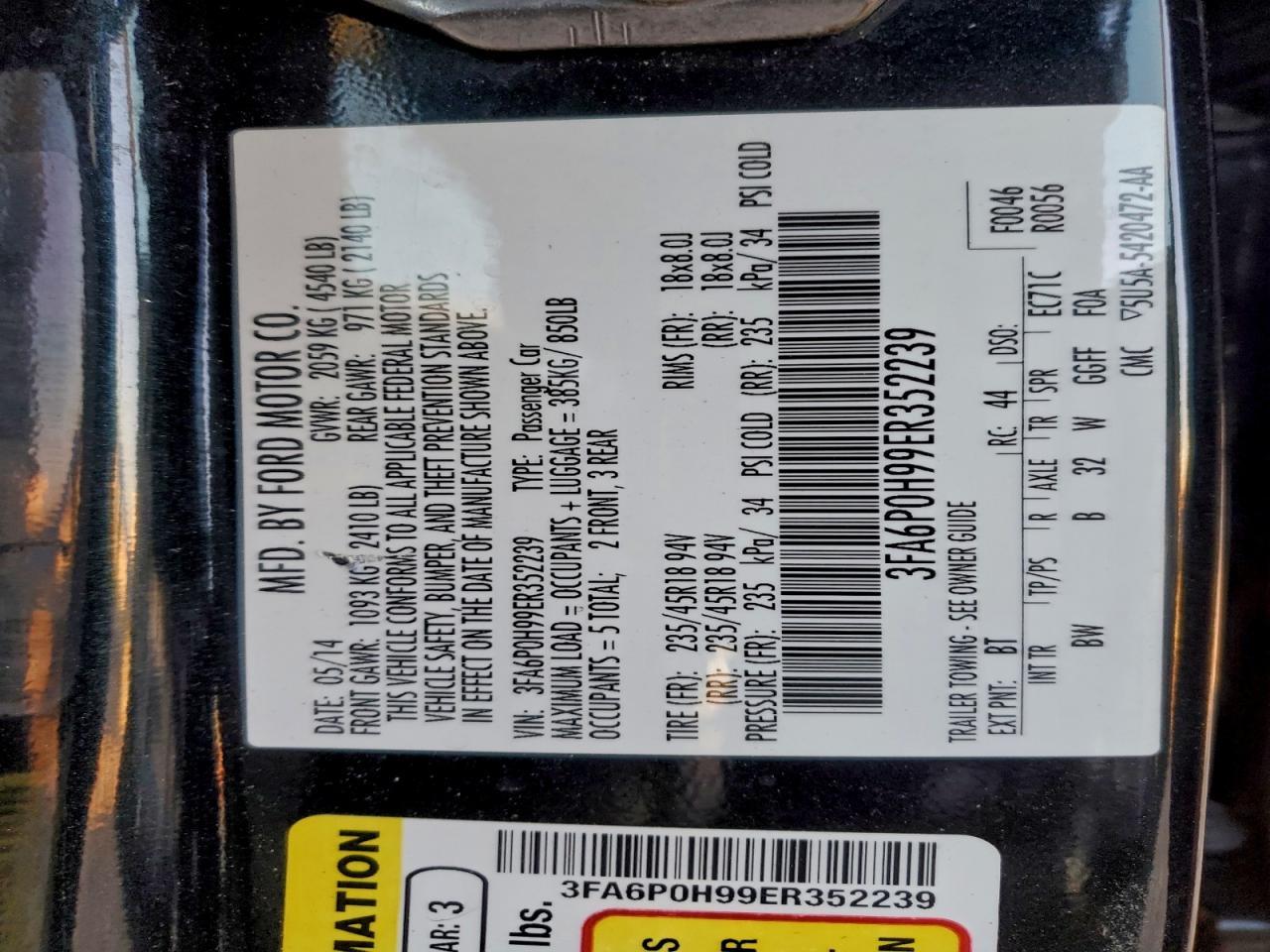 2014 FORD FUSION