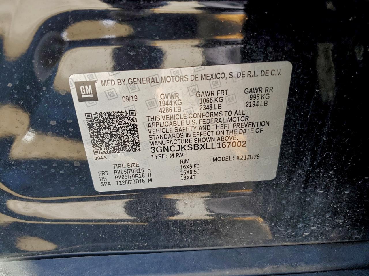 2020 CHEVROLET TRAX