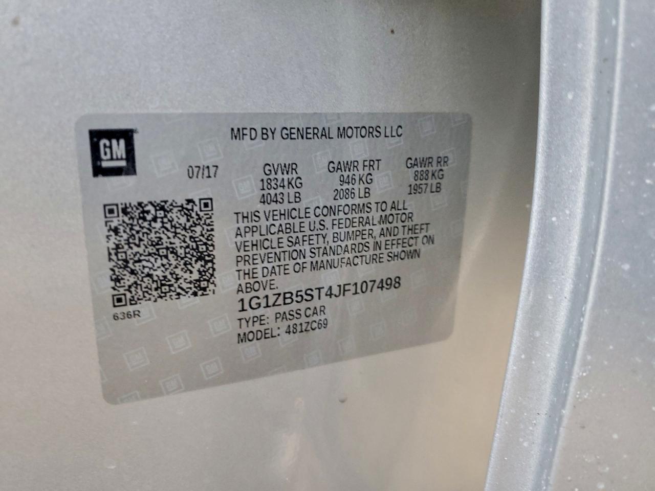 2018 CHEVROLET MALIBU