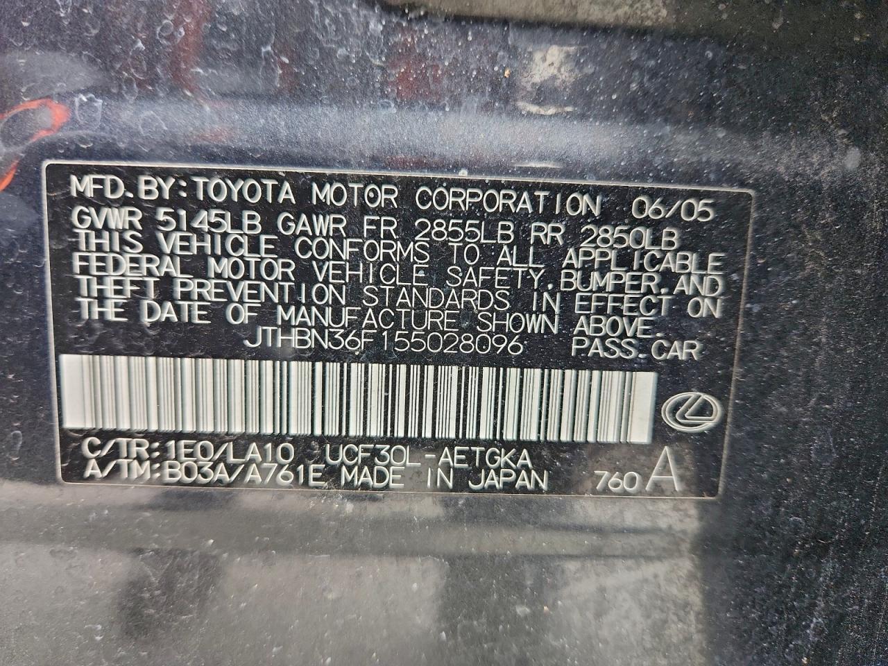 2005 LEXUS Ls 430
