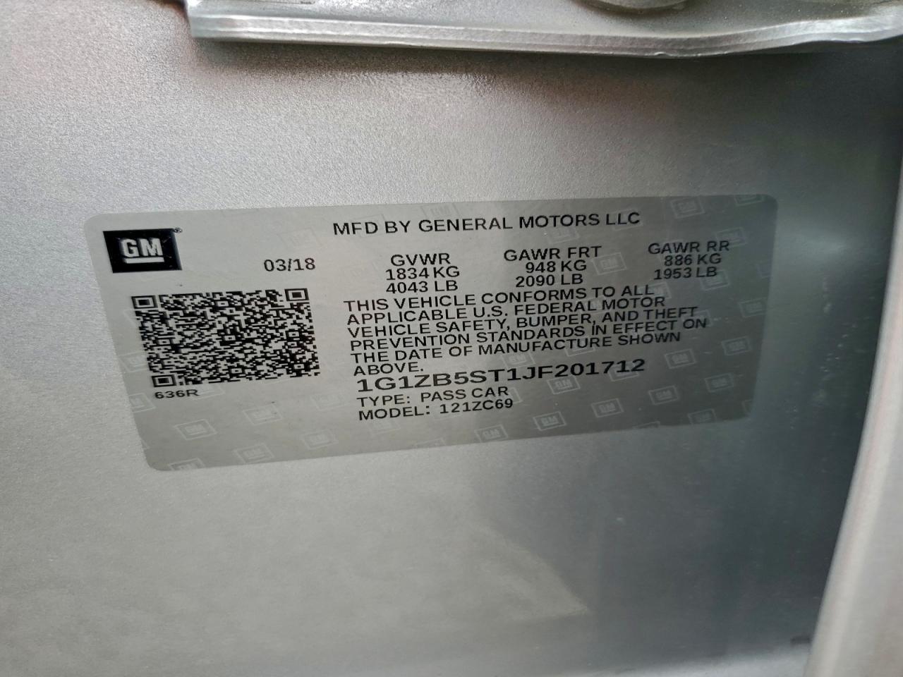 2018 CHEVROLET MALIBU
