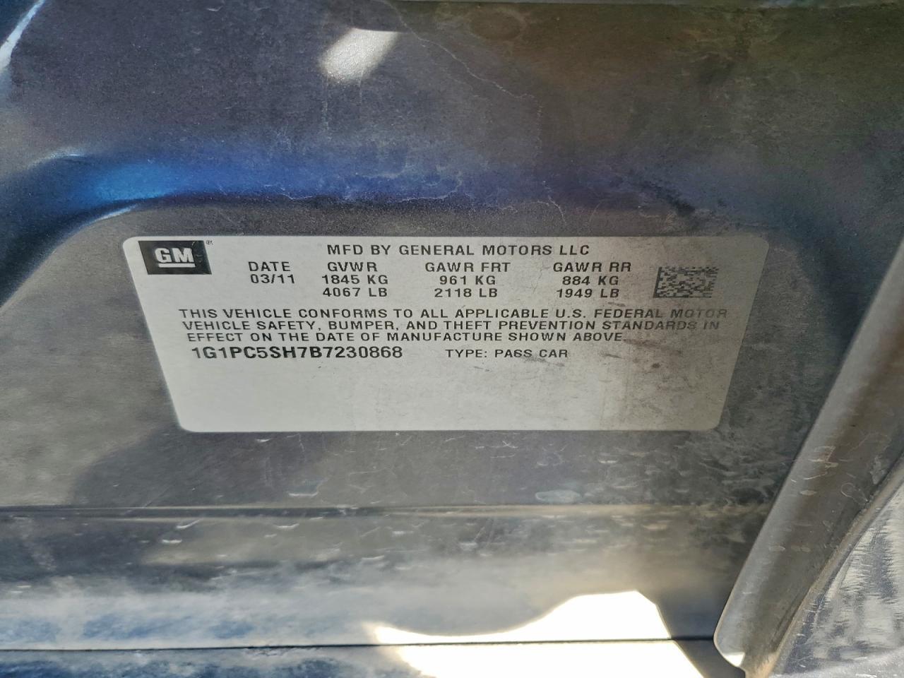 2011 CHEVROLET CRUZE