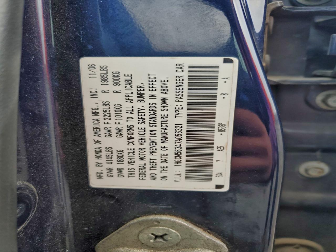 2007 HONDA ACCORD