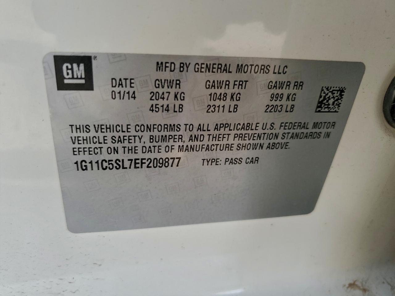2014 CHEVROLET MALIBU