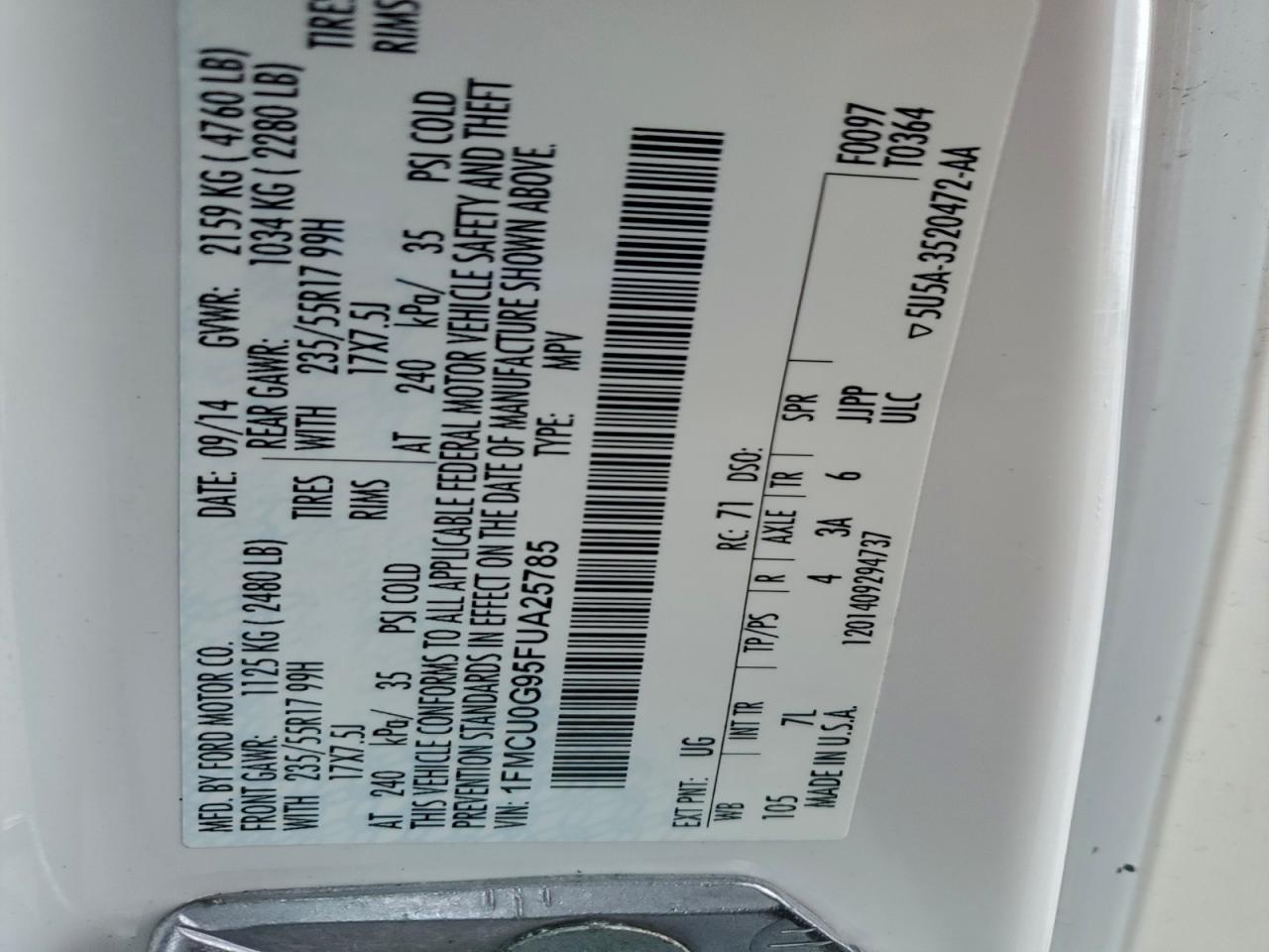 2015 FORD ESCAPE