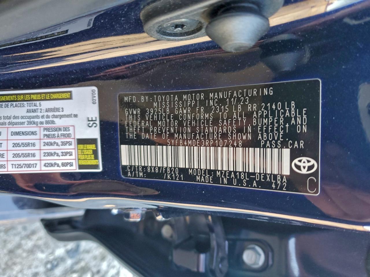 2024 TOYOTA COROLLA
