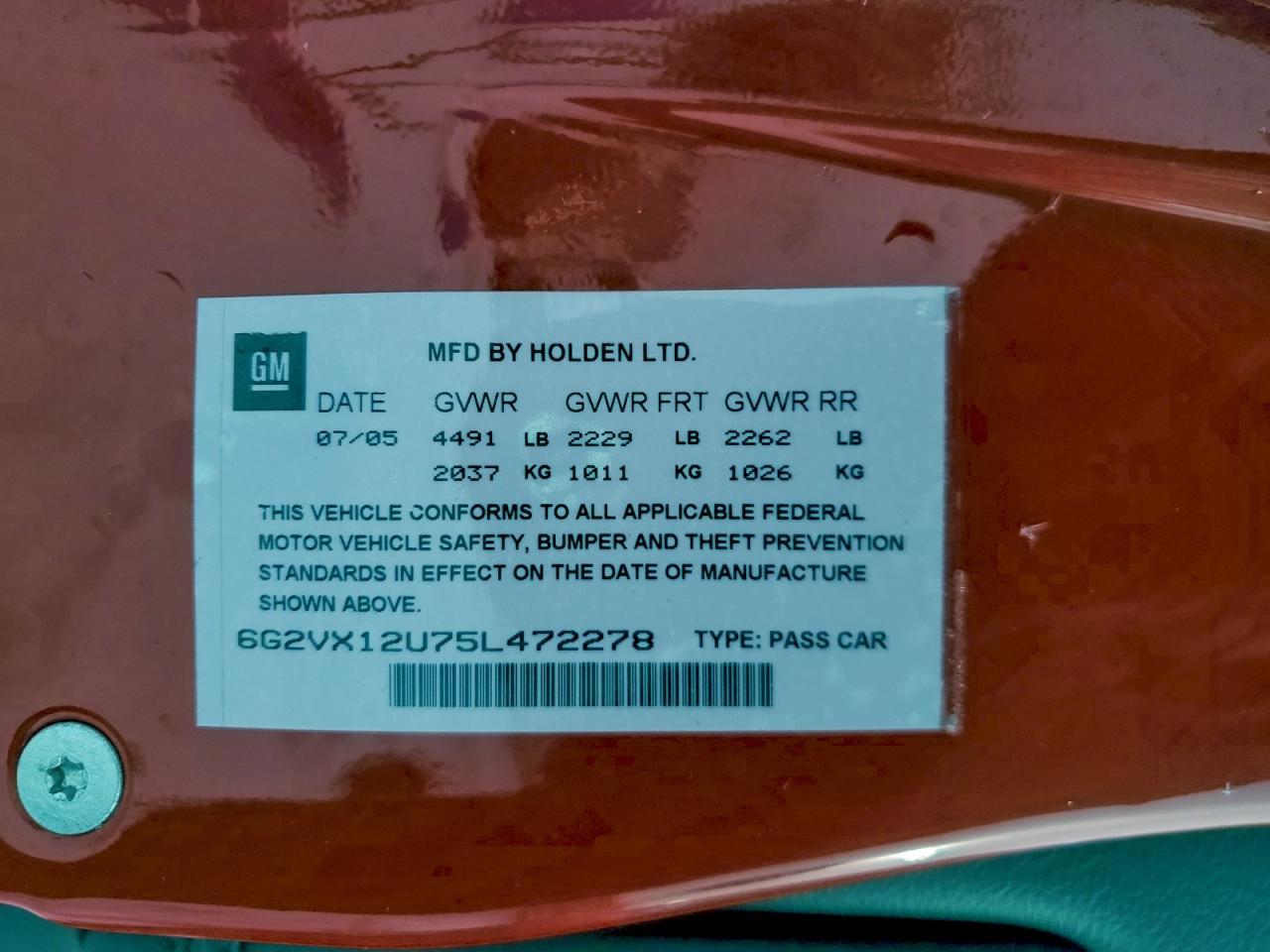 2005 PONTIAC Gto