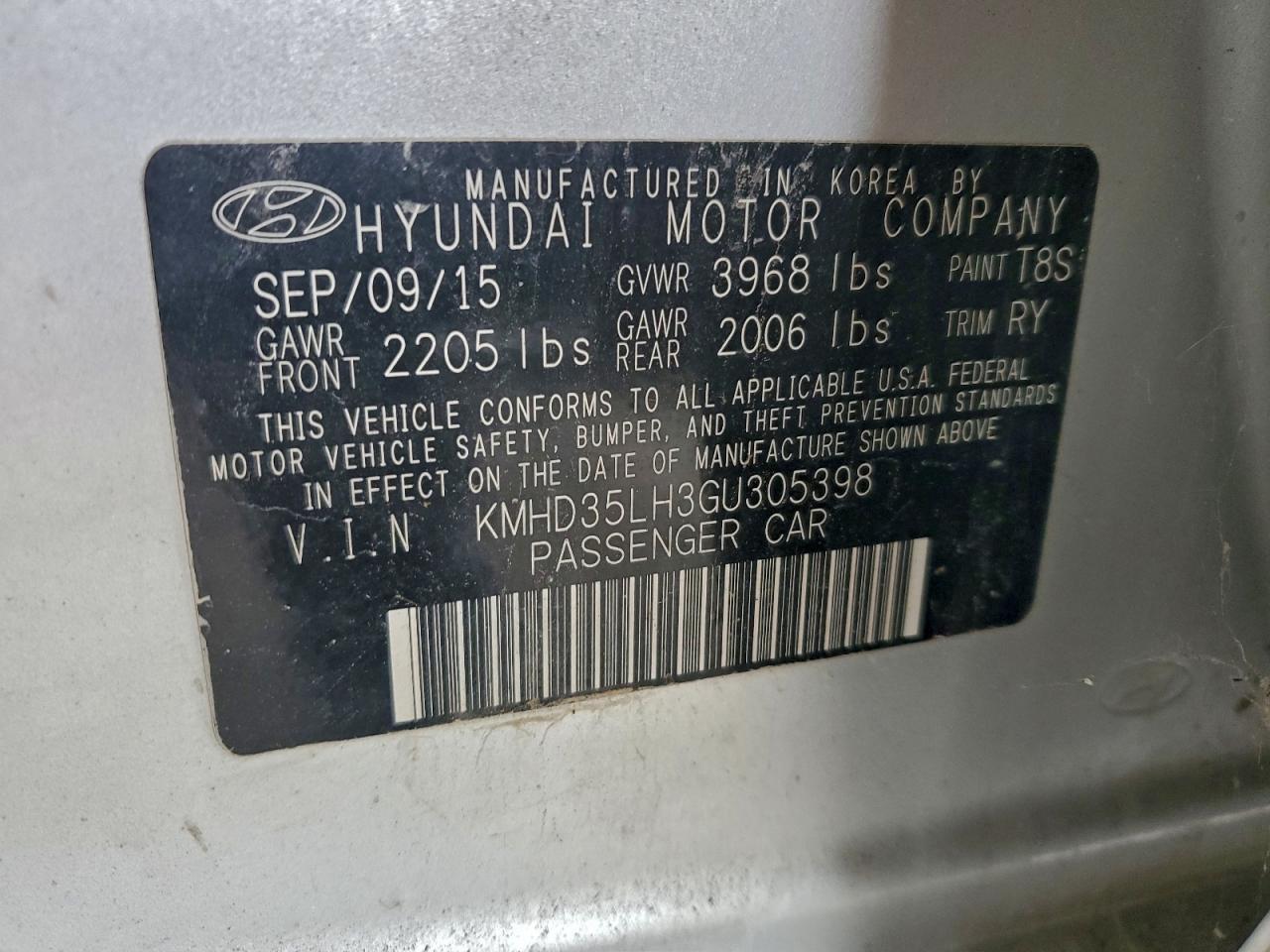 2016 HYUNDAI ELANTRA