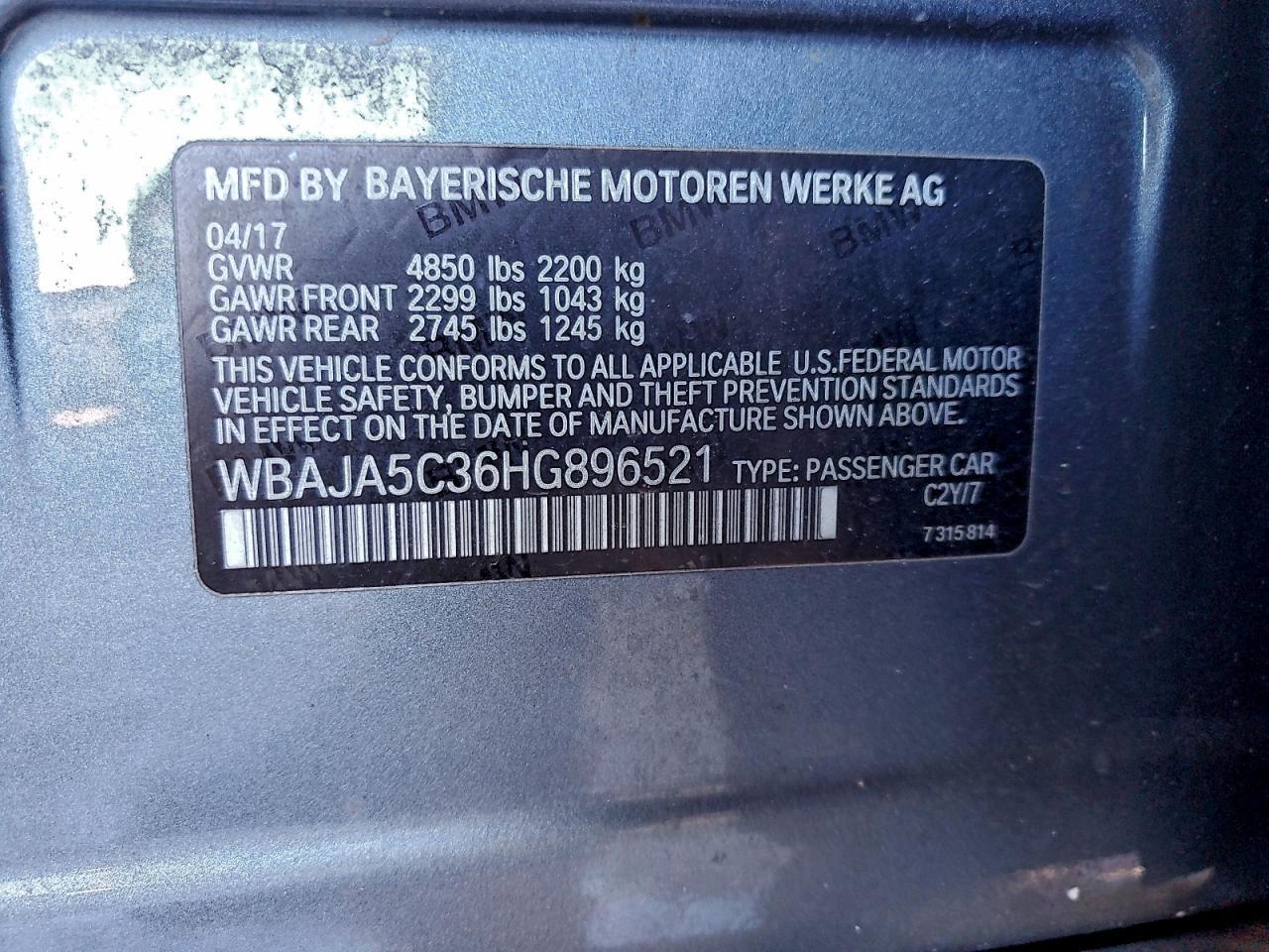 2017 BMW 5 series
