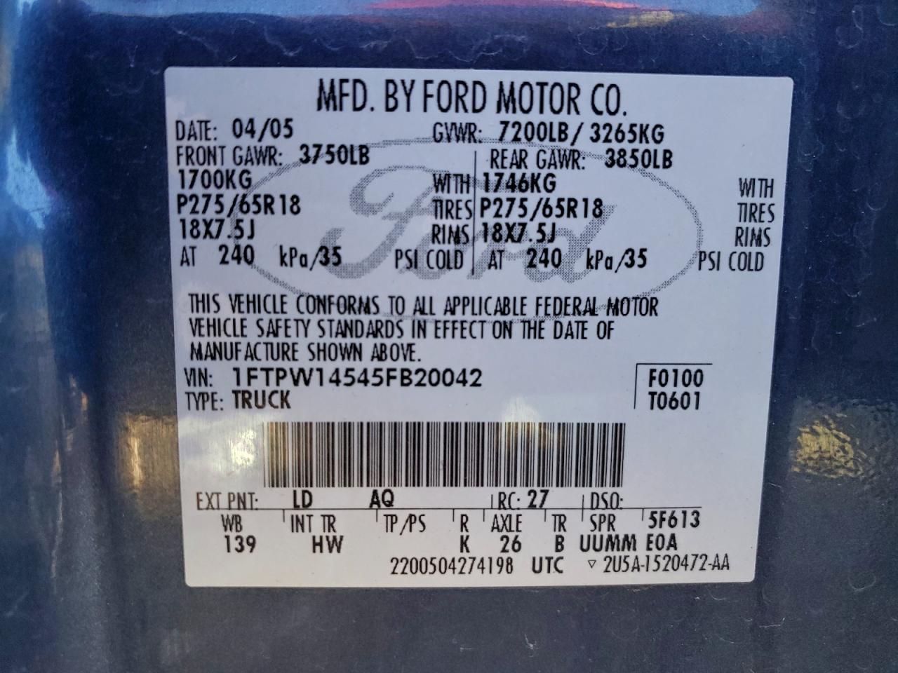 2005 FORD F-150